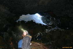 Eva in the entrance to Nátthagi
