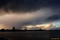 Storm clouds moving around town
