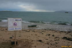 No swimming!
