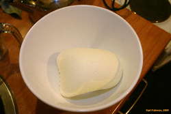 Back in a bowl for salting
