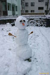 with my pet snowman
