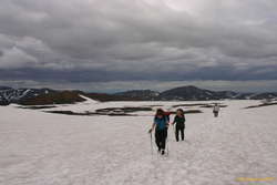 Trudging through the snow
