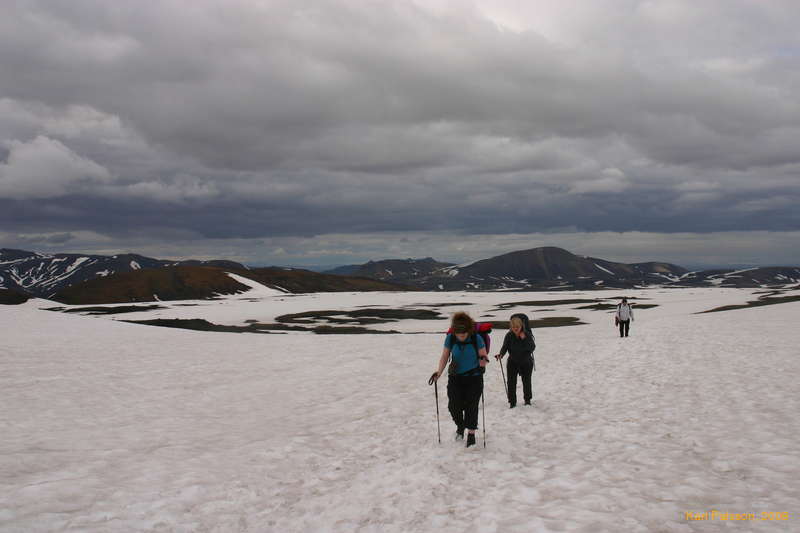 Trudging through the snow
