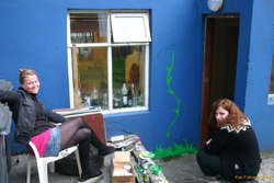 Alda and Kata painting my house
