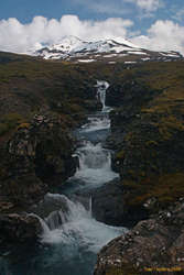 Waterfalls in front of Botnssúlur
