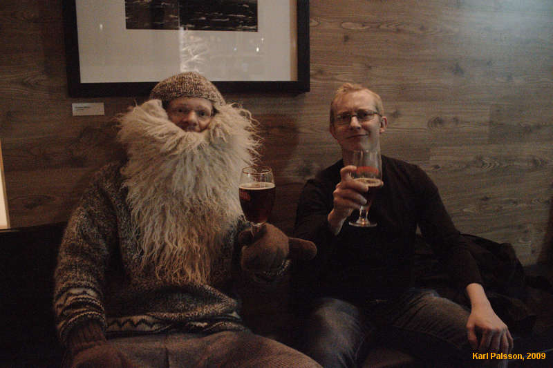 Jón from Ölvisholt and Óli from Fágun at the christmas beer launch
