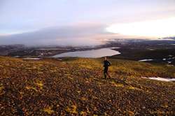 Bjöggi on Þverfell, Reyðarvatn behind