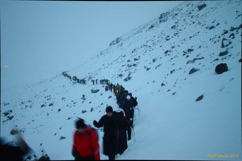 HiHo, HiHo, It's off up the hill we go.