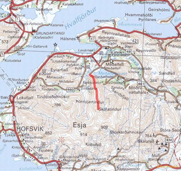 Route map (red)