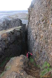 Begga climbing out