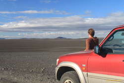 Jeep and sand