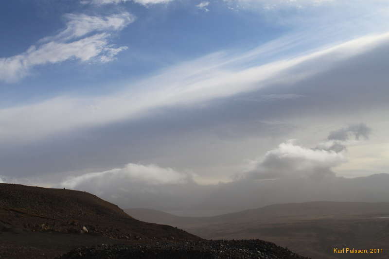 Wind driven clouds