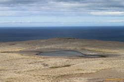 Ponds on hills.