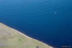A long way down to a boat and an emergency hut
