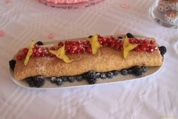 Cake and fruit
