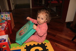 Stella with a bag
