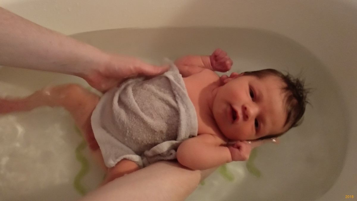 Having a bath